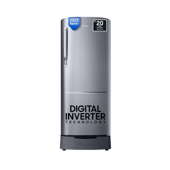 Samsung 223 L 3 Star Digital Inverter Direct Cool Single Door Refrigerator (RR24C2823S8/NL, Silver, Elegant Inox, Base Stand with Drawer 2023 Model)