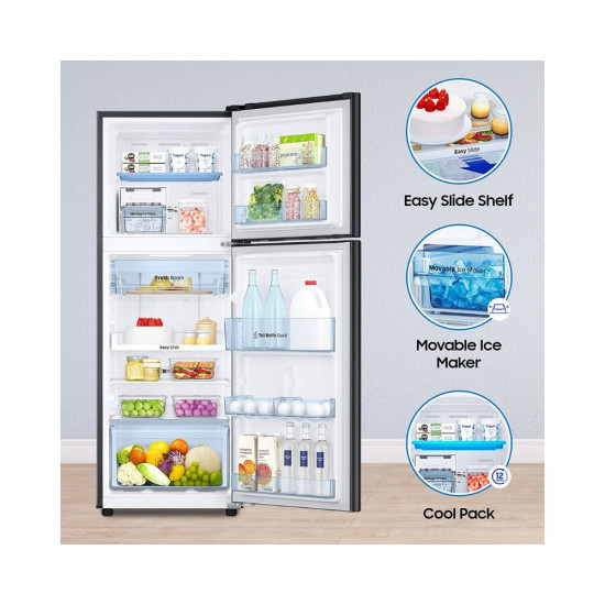 Samsung 236 L 2 Star Digital Inverter Frost Free Double Door Refrigerator (RT28C3452BX/HL, Luxe Black)