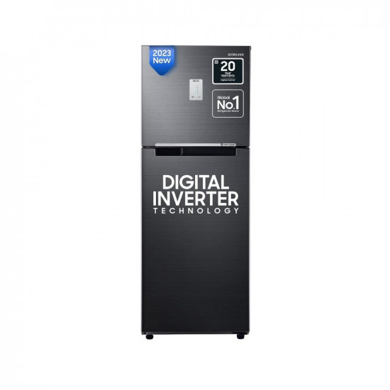 Samsung 236 L 2 Star Digital Inverter Frost Free Double Door Refrigerator (RT28C3452BX/HL, Luxe Black)
