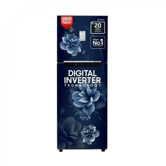 Samsung 236 L 2 Star Digital Inverter Frost Free Double Door Refrigerator (RT28C3452CU/HL, Camellia Blue 2023 Model)