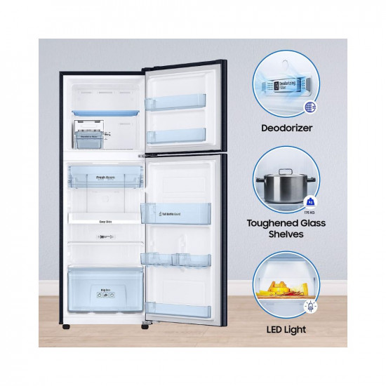Samsung 236 L 2 Star Digital Inverter Frost Free Double Door Refrigerator (RT28C3452CU/HL, Camellia Blue 2023 Model)