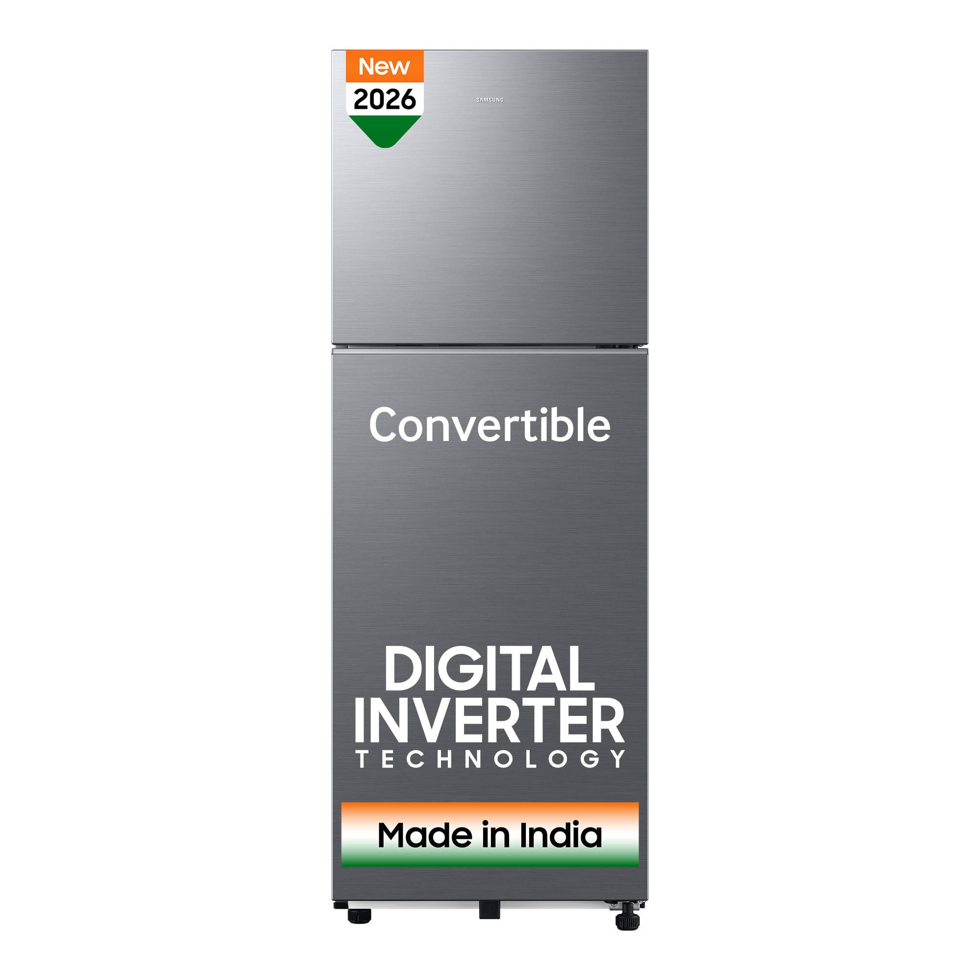 Samsung 236 L 3 Star Convertible Digital Inverter Frost Free Double Door Refrigerator RT40H28U3THL Silver Refined Inox 2026 Model