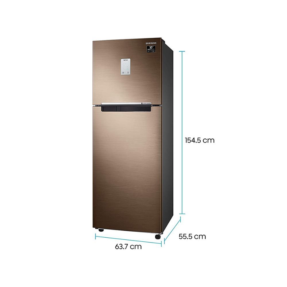 Samsung 244 L 2 Star Inverter Frost-Free Double Door Refrigerator (RT28T3522DU/HL, Luxe Bronze)