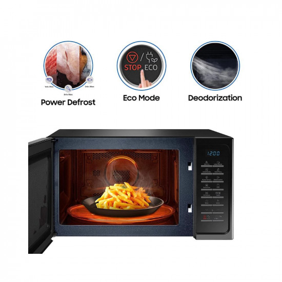 Samsung 28 L Convection Microwave Oven (MC28A5025VP/TL, Black with Magnolia Pattern, Slim Fry)