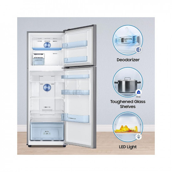 Samsung 322L 3 Star Convertible 5In1, Digital Inverter with Display Frost-Free Double Door Refrigerator (RT37C4523S8/HL,Elegant Inox, 2023 Model)