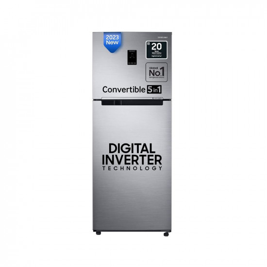 Samsung 363 L 1 Star Convertible 5In1, Digital Inverter Frost Free Double Door Refrigerator (RT39C5511S9/HL, Silver, Refined Inox, 2023 Model)