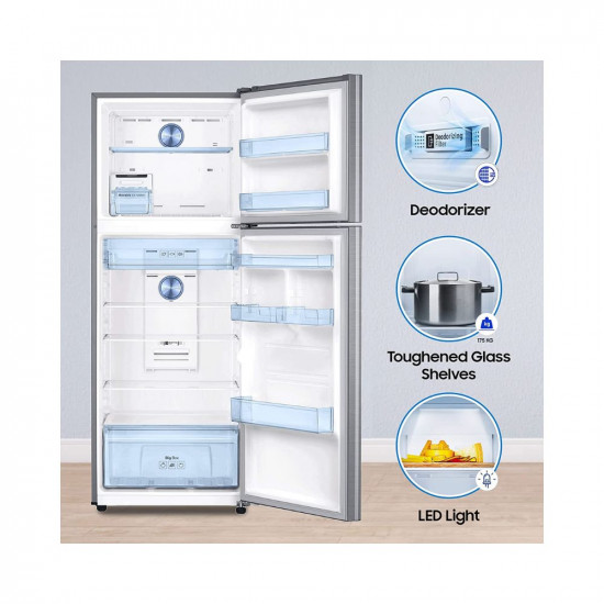 Samsung 385 L 2 Star Convertible 5In1, Digital Inverter with Display Frost Free Double Door Refrigerator (RT42C5532S9/HL, Silver, Refined Inox, 2023 Model)