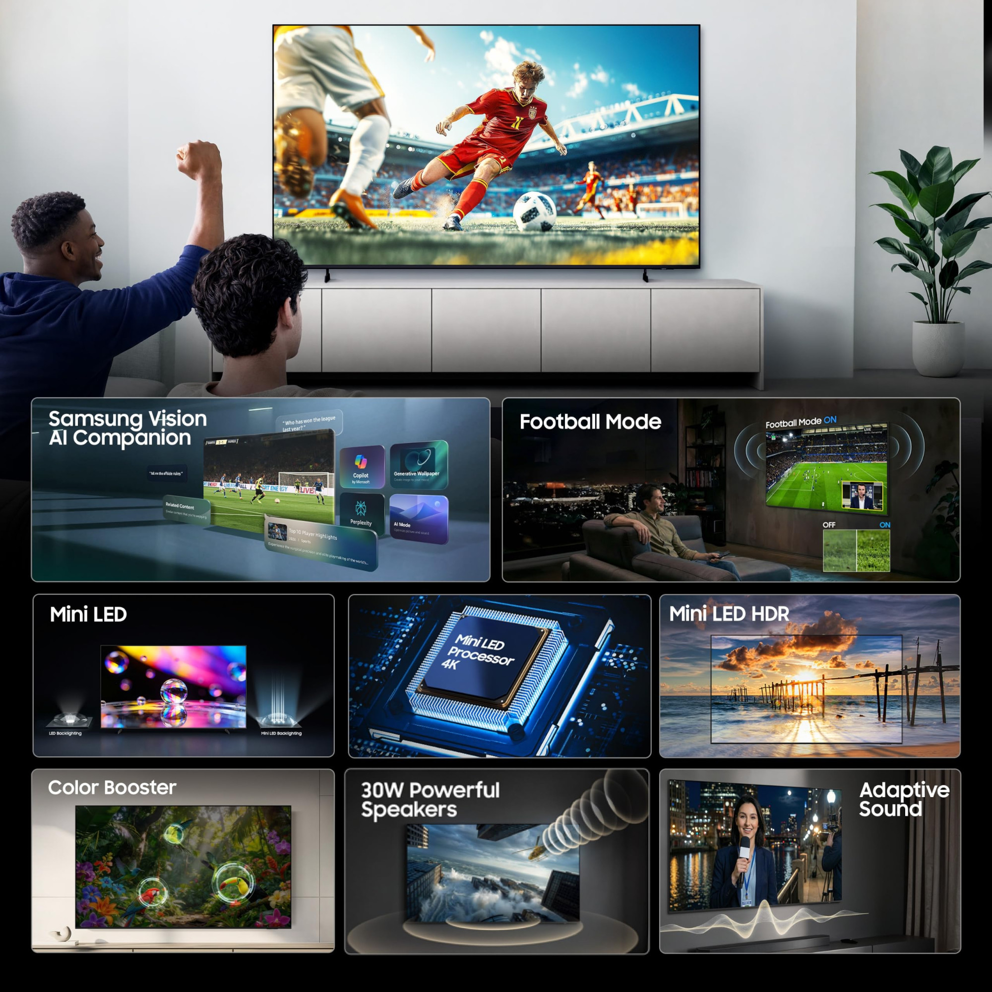 Samsung 55 inches Mini LED 4K Samsung Vision AI Smart TV UA55M2EHAULXL