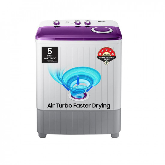 Samsung 6 kg, 5 star, Semi-Automatic Washing Machine (WT60R2000LL/TL, Air Turbo Drying, LIGHT GRAY)