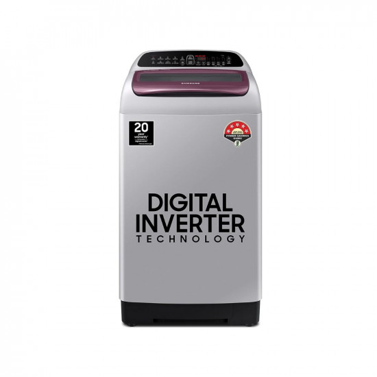 Samsung 6.5 Kg 5 Star Inverter Fully-Automatic Top Loading Washing Machine (WA65T4262FS/TL , Silver, Wobble technology)