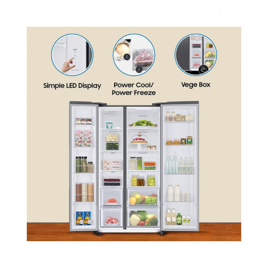 Samsung 653 L Frost Free Convertible 5In1, Digital Inverter Wi-Fi Enabled Side by Side Refrigerator (RS76CG8003S9HL, Refined Inox, 2023 Model)