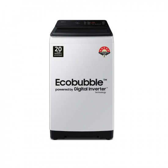 Samsung 7 kg, 5 star, Eco Bubble Technology, Super Speed, Digital Inverter Motor, Dual Storm, Fully-Automatic Top Load Washing Machine (WA70BG4545BGTL, Light Gray)