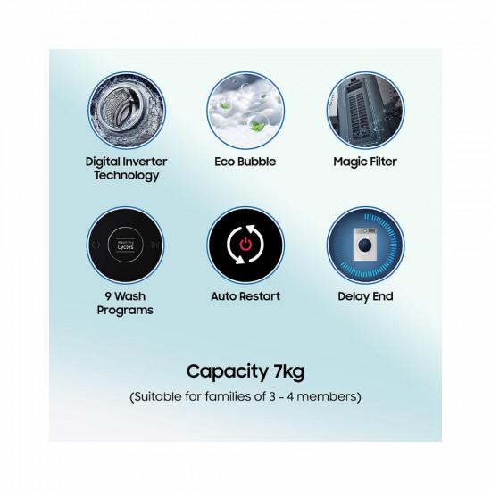 Samsung 7 Kg 5 Star Inverter Fully Automatic Top Loading Washing Machine WA70BG4441YYTL Lavender Gray