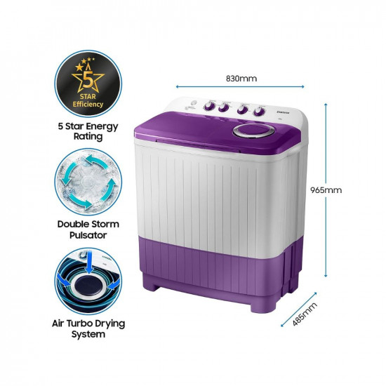 Samsung 7 Kg 5 Star Semi Automatic Washing Machine WT70M3000UU TL Light Gray