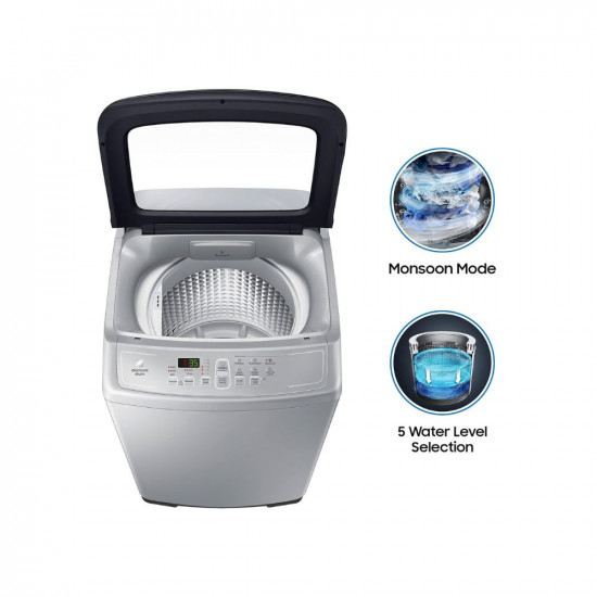 Samsung 7 kg Fully-Automatic Top Loading Washing Machine (WA70A4002GS/TL, Imperial Silver, Diamond drum)