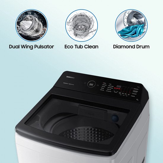 Samsung 7 Kg Inverter 5 star Fully Automatic Top Load Ecobubble Washing Machine WA70BG4545BGTL