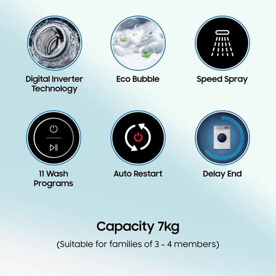 Samsung 7 Kg Inverter 5 star Fully Automatic Top Load Ecobubble Washing Machine WA70BG4545BGTL