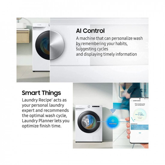 Samsung 8 Kg 5 Star AI Control & Wi-Fi, Fully-Automatic Front Loading Washing Machine