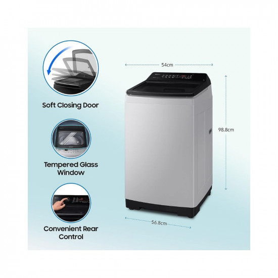 Samsung 8 Kg 5 Star Inverter Fully Automatic Top Loading Washing Machine WA80BG4441BGTL Light Gray