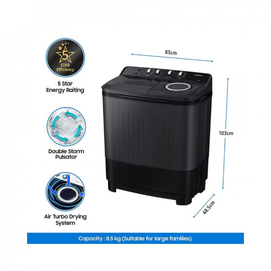 Samsung 8.5 Kg 5 Star Semi Automatic Top Loading Washing Machine