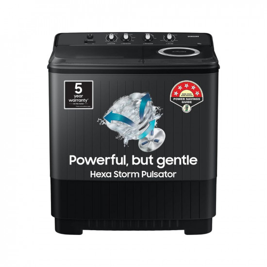 Samsung 9.5 kg, 5 Star, Semi-Automatic Washing Machine (WT95A4260GD/TL, Air Turbo Drying, Dark Gray)