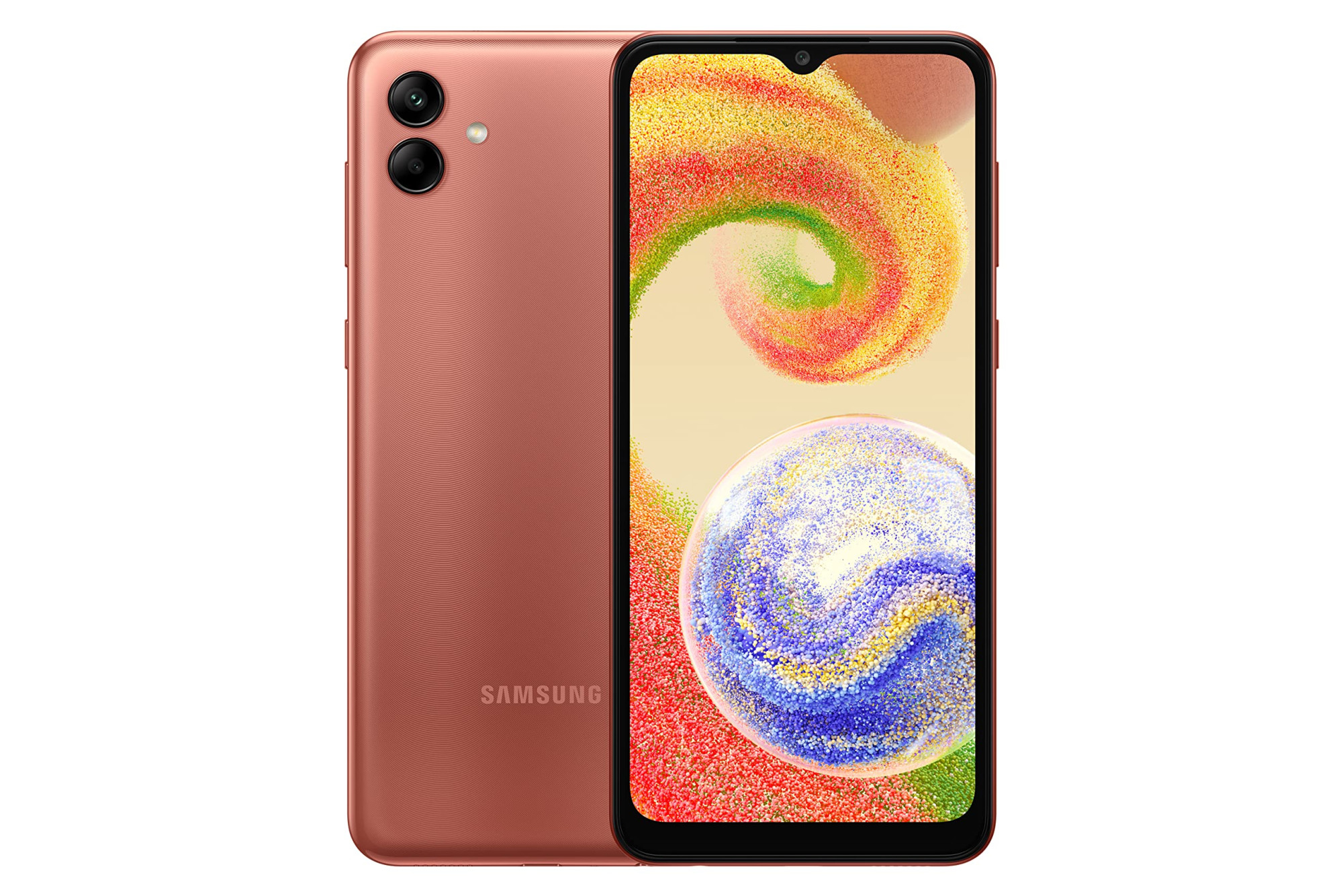 Samsung Galaxy A04 Copper 4GB 128GB Storage  50 MP Rear Camera  Face Unlock  Upto 8GB RAM with RAM Plus  MediaTek Helio P35  5000 mAh Battery
