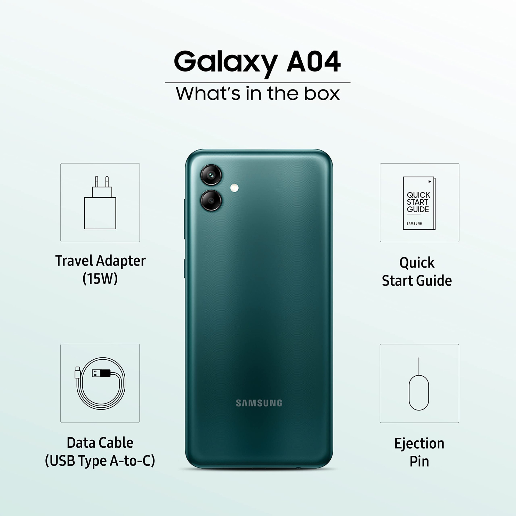 Samsung Galaxy A04 Green 4GB 64GB Storage  50 MP Rear Camera  Face Unlock  Upto 8GB RAM with RAM Plus  MediaTek Helio P35  5000 mAh Battery
