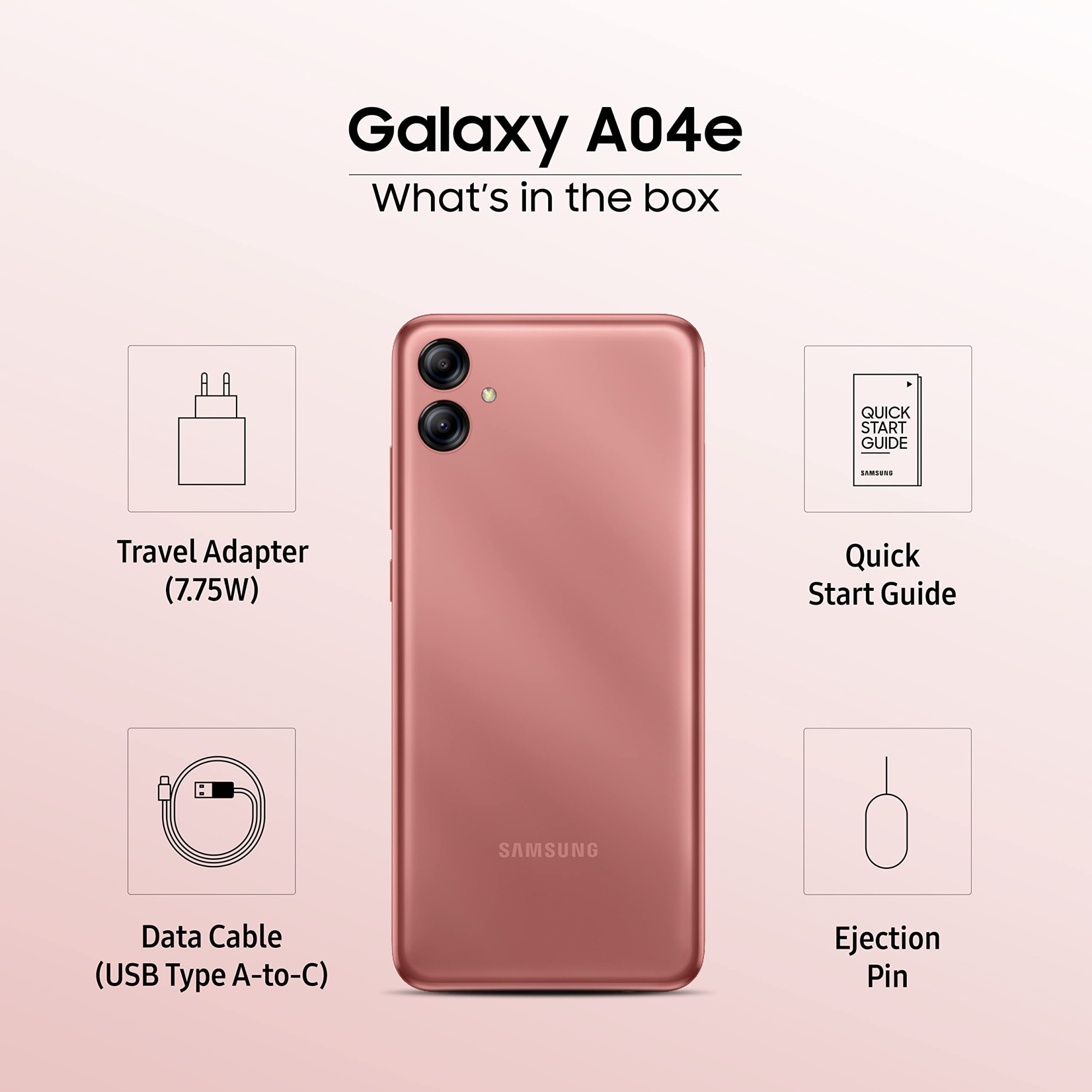 Samsung Galaxy A04e Copper  3GB8GB RAM  32GB Storage  MediaTek Helio P35  5000 mAh Battery