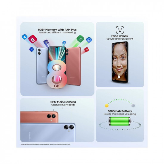 Samsung Galaxy A04e (Copper, 3GB, 64GB Storage) | 13 MP Rear Camera| Face Unlock | Upto 7GB RAM with RAM Plus | MediaTek Helio P35 | 5000 mAh Battery