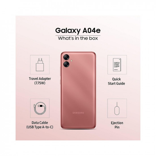 Samsung Galaxy A04e (Copper, 3GB, 64GB Storage) | 13 MP Rear Camera| Face Unlock | Upto 7GB RAM with RAM Plus | MediaTek Helio P35 | 5000 mAh Battery