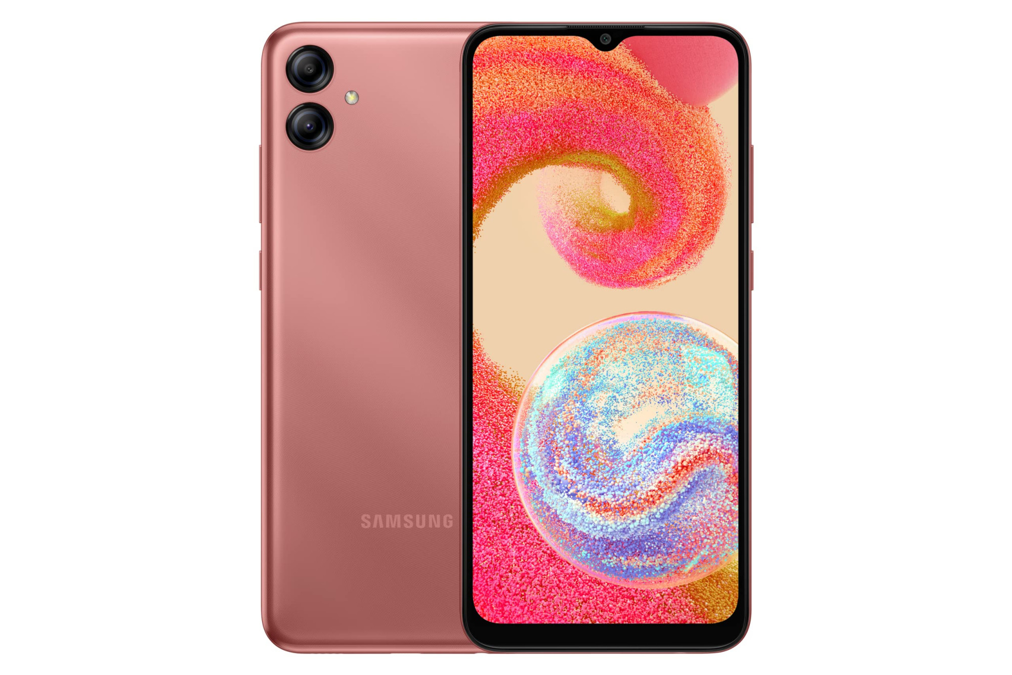 Samsung Galaxy A04e Copper 4GB 128GB Storage  13 MP Rear Camera Face Unlock  Upto 8GB RAM with RAM Plus  MediaTek Helio P35  5000 mAh Battery
