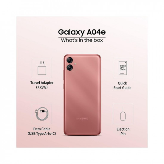 Samsung Galaxy A04e (Copper, 4GB, 128GB Storage) | 13 MP Rear Camera| Face Unlock | Upto 8GB RAM with RAM Plus | MediaTek Helio P35 | 5000 mAh Battery