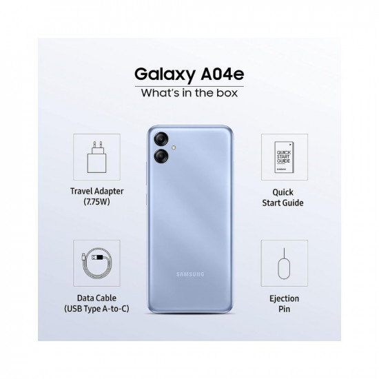 Samsung Galaxy A04e (Light Blue, 3GB, 64GB Storage) | 13 MP Rear Camera | Face Unlock | Upto 7GB RAM with RAM Plus | MediaTek Helio P35 | 5000 mAh Battery