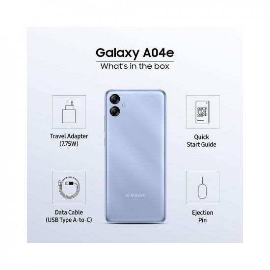 Samsung Galaxy A04e (Light Blue, 4GB, 128GB Storage) | 13 MP Rear Camera | Face Unlock | Upto 8GB RAM with RAM Plus | MediaTek Helio P35 | 5000 mAh Battery