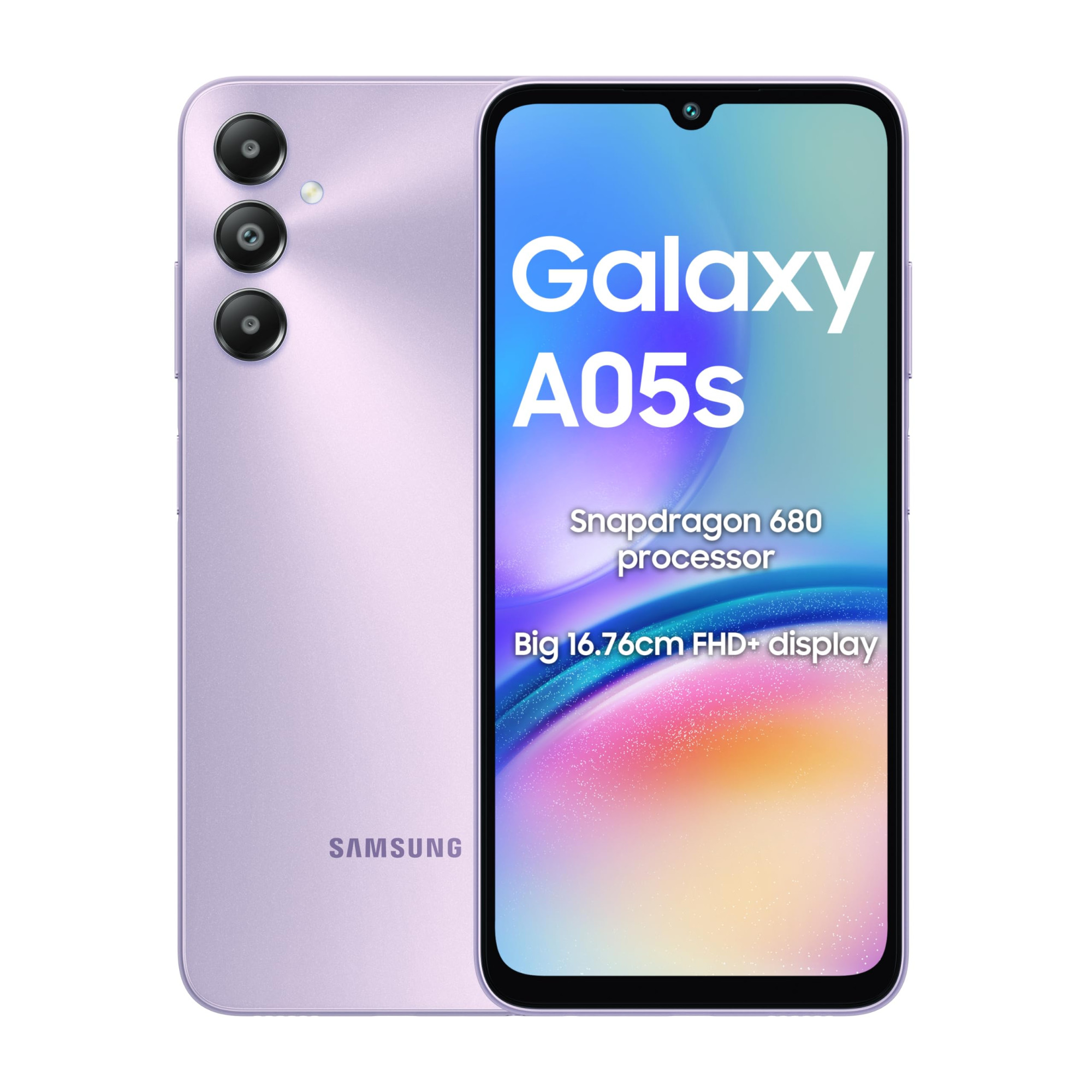 Samsung Galaxy A05s Light Violet 4GB 128GB Storage  50 MP Main Camera  Upto 8GB RAM with RAM Plus  Snapdragon 680  5000 mAh Battery