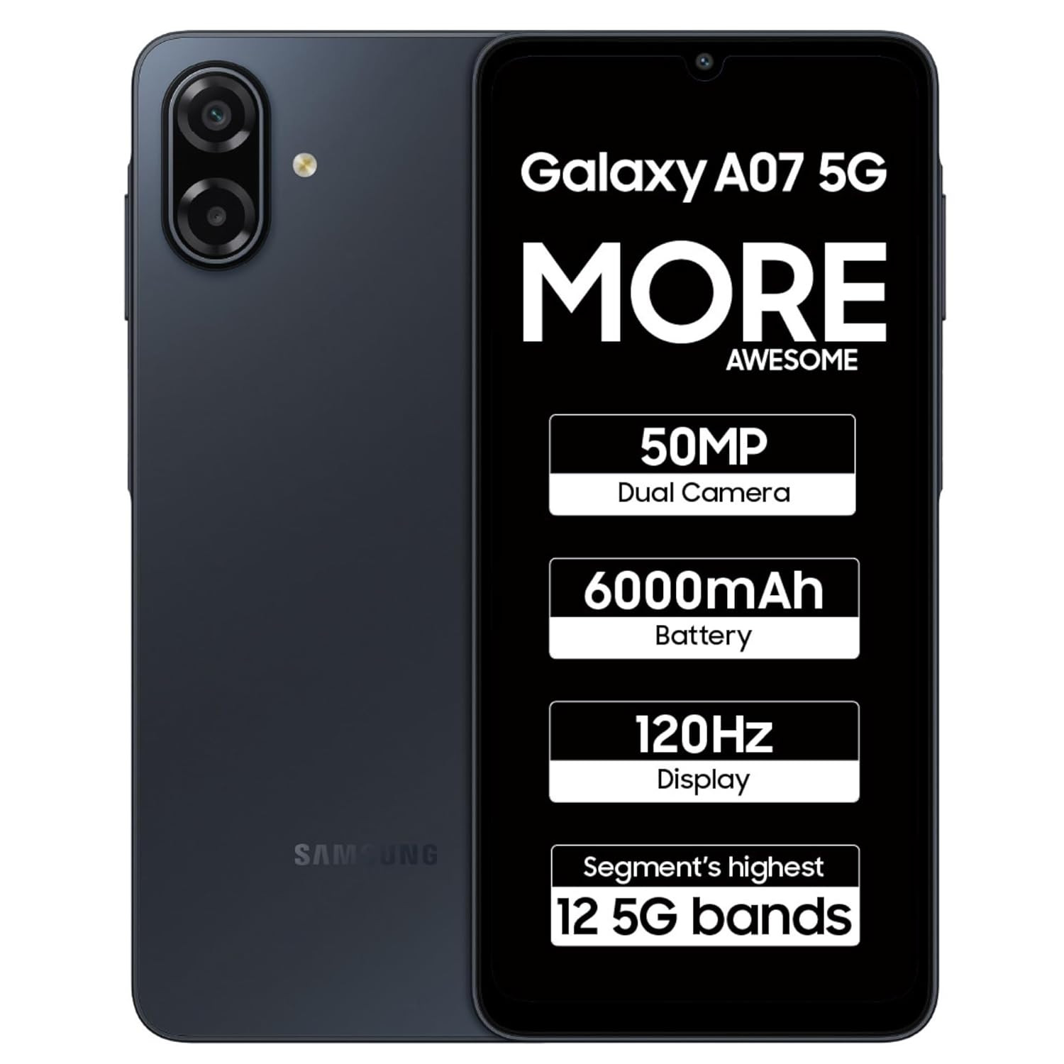 Samsung Galaxy A07 5G Smartphone Black 4GB RAM 128GB Storage