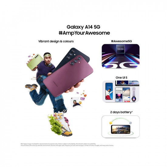 Samsung Galaxy A14 5G (Black, 6GB, 128GB Storage)