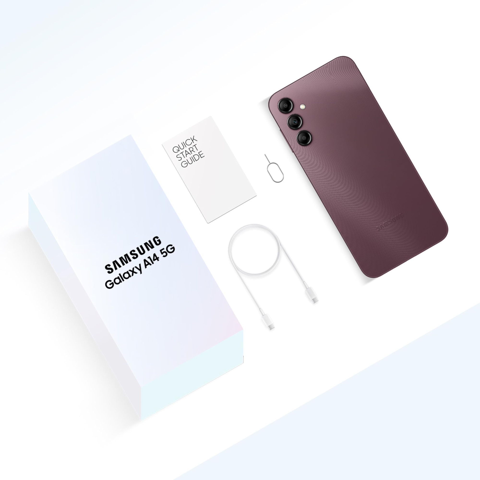 Samsung Galaxy A14 5G Dark Red 6GB 128GB Storage  Triple Rear Camera 50 MP Main  Upto 12 GB RAM with RAM Plus  Without Charger