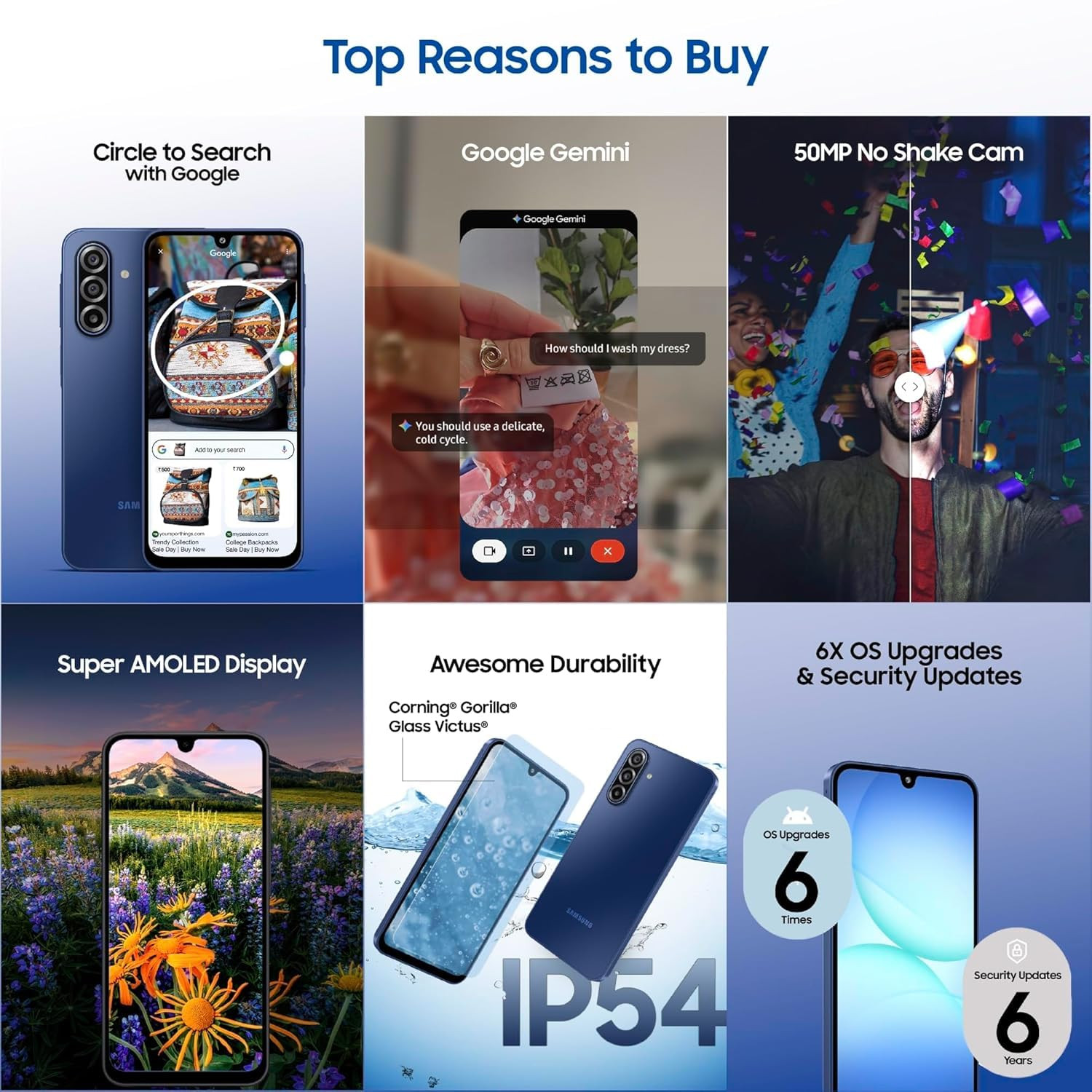 Samsung Galaxy A17 5G Black 6GB RAM 128GB Storage  50 MP No Shake Camera  Gemini Live  Circle to Search  Super AMOLED  Corning Gorilla Glass Victus  75mm Sleek  AI