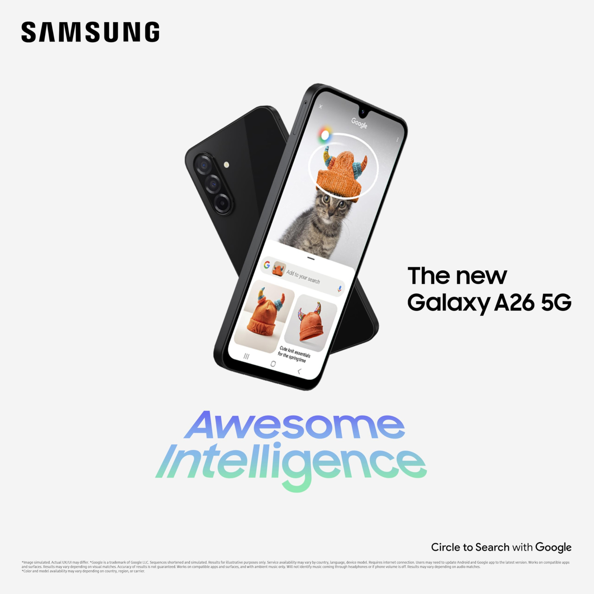 Samsung Galaxy A26 5G Awesome Black 8GB 128GB  Awesome Intelligence AI  Circle to Search  Gemini Live  FHD sAMOLED Display  50MP OIS Camera  IP67 Rated