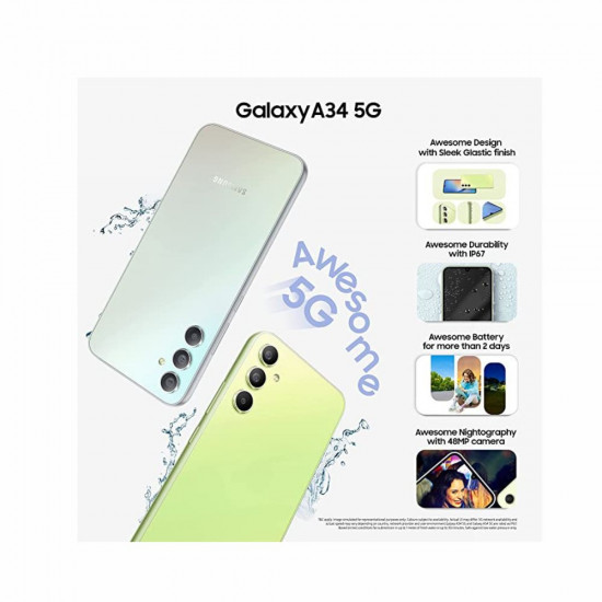 Samsung Galaxy A34 5G (Awesome Lime, 8GB, 128GB Storage)