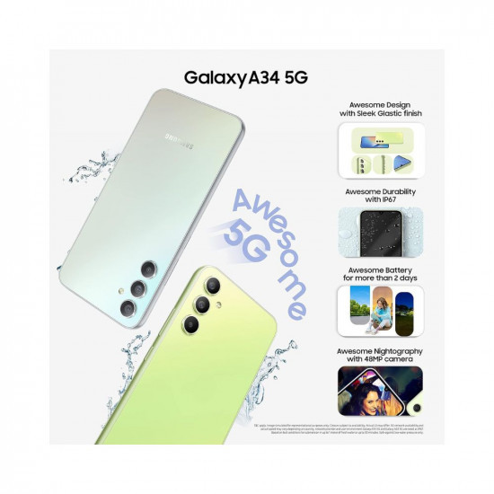 Samsung Galaxy A34 5G (Awesome Silver, 8GB, 128GB Storage) |