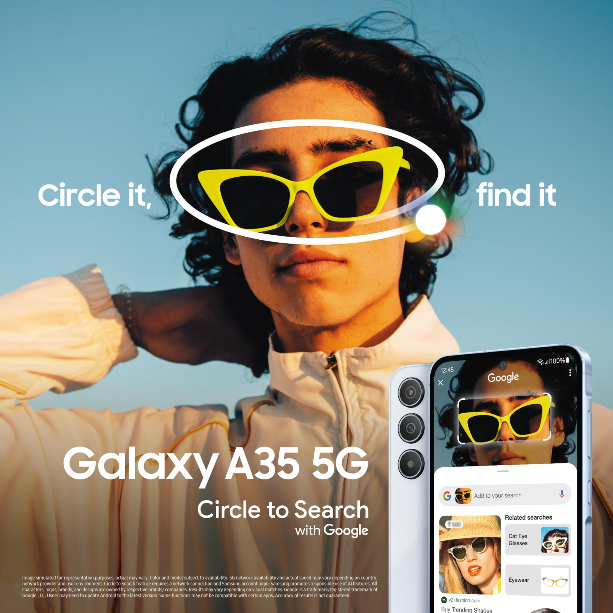 Samsung Galaxy A35 5G Awesome Iceblue 8GB RAM 256GB Storage  Premium Glass Back  50 MP Main Camera OIS  Nightography  IP67  Corning Gorilla Glass Victus  sAMOLED with Vision Booster