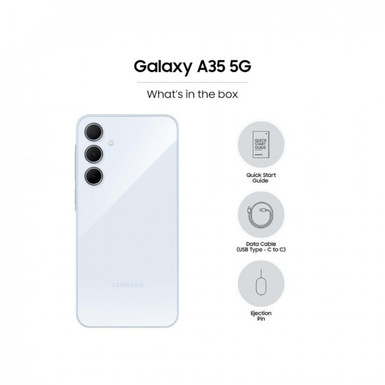 Samsung Galaxy A35 5G (Awesome Iceblue, 8GB RAM, 256GB Storage) | Premium Glass Back | 50 MP Main Camera (OIS) | Nightography | IP67 | Corning Gorilla Glass Victus+ | sAMOLED with Vision Booster
