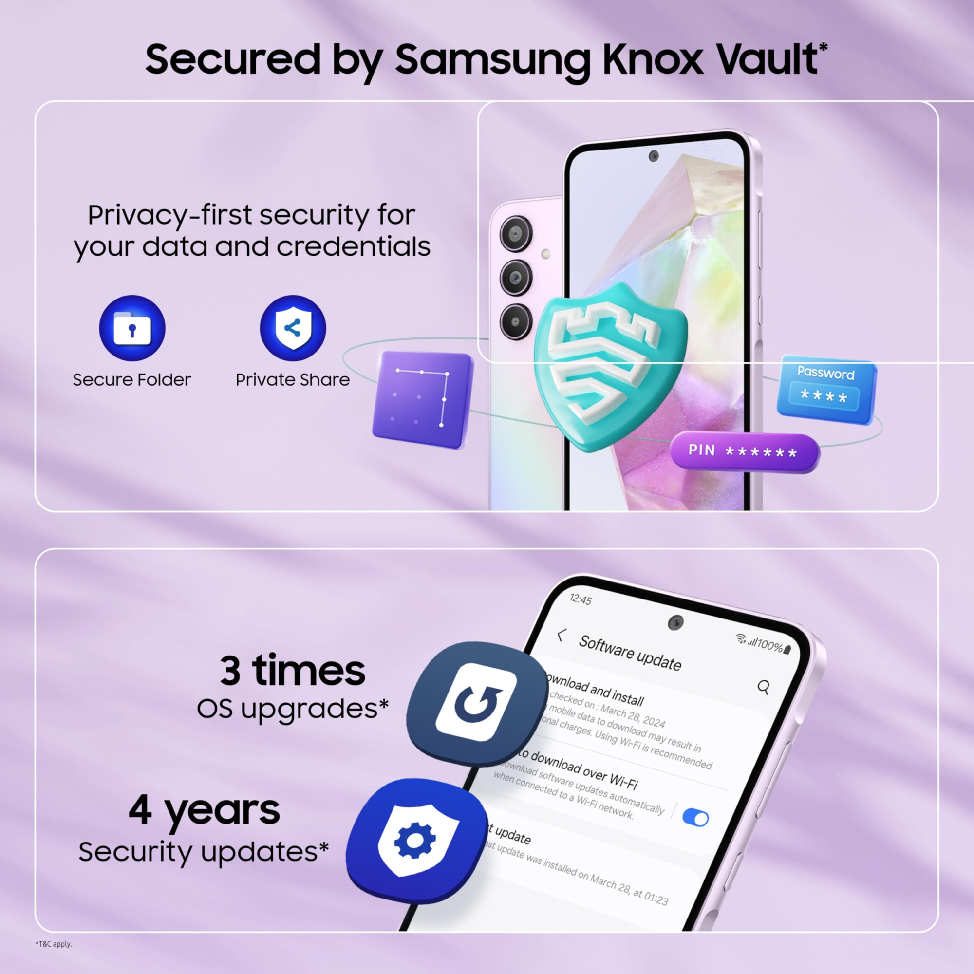 Samsung Galaxy A35 5G Awesome Lilac 8GB RAM 256GB Storage  Premium Glass Back  50 MP Main Camera OIS  Nightography  IP67  Corning Gorilla Glass Victus  sAMOLED with Vision Booster