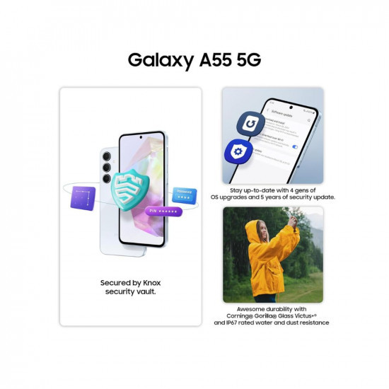 Samsung Galaxy A55 5G (Awesome Iceblue, 12GB RAM, 256GB Storage)