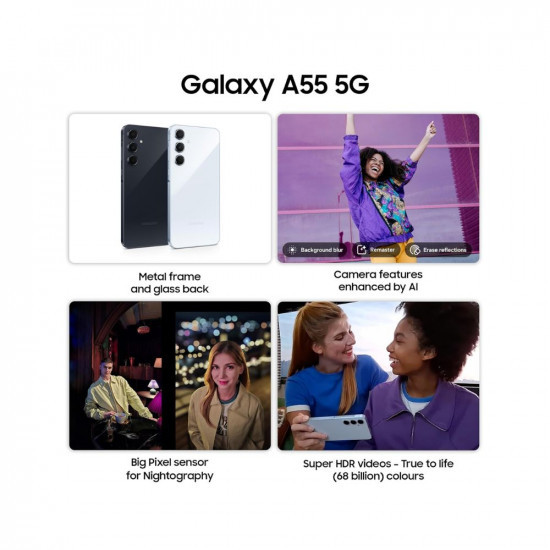 Samsung Galaxy A55 5G (Awesome Iceblue, 8GB RAM, 128GB Storage)