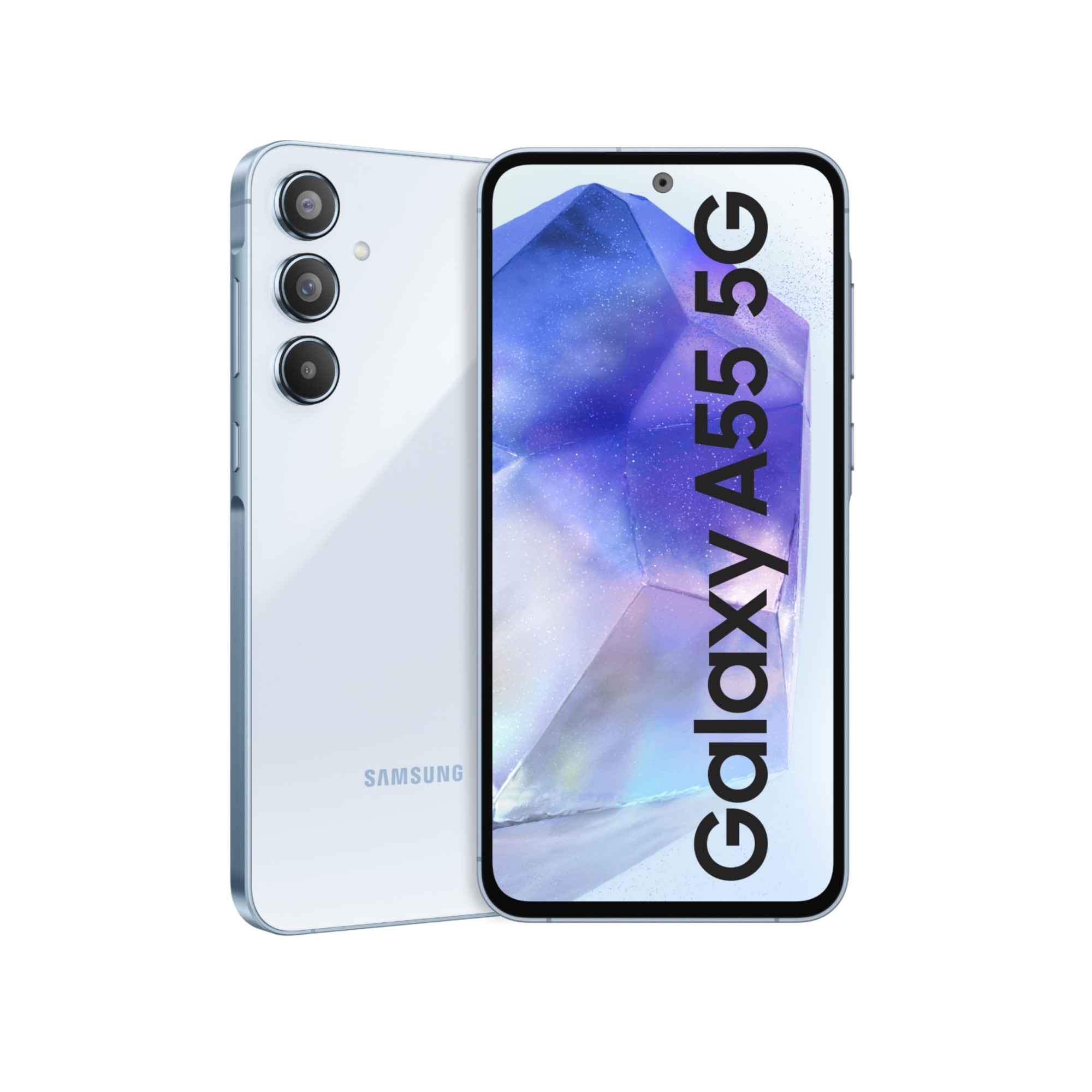 Samsung Galaxy A55 5G Awesome Iceblue 8GB RAM 256GB Storage  AI  Metal Frame  50 MP Main Camera OIS  Super HDR Video Nightography  IP67  Corning Gorilla Glass Victus  sAMOLED Display