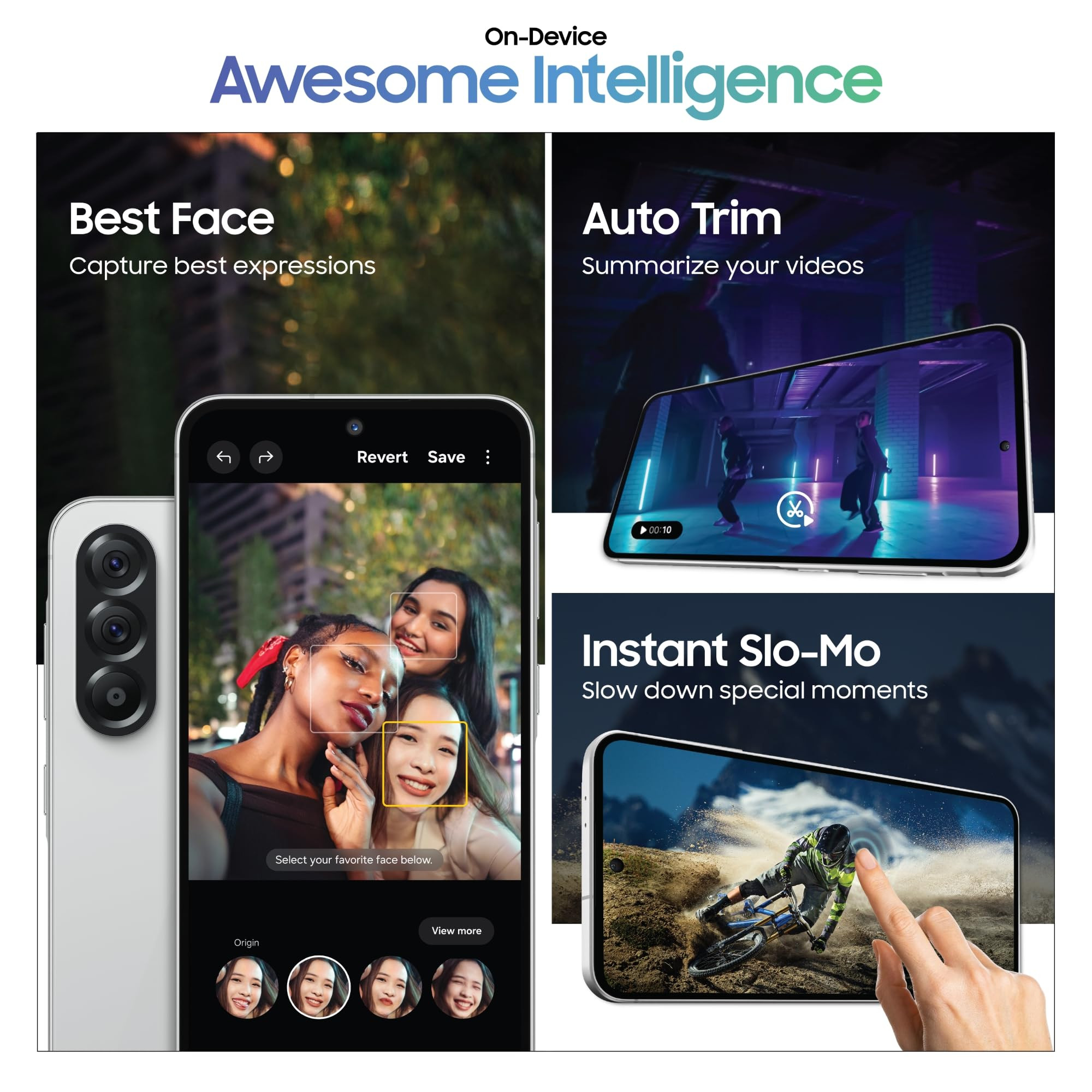 Samsung Galaxy A56 5G Awesome Light Gray 12GB 256GB  Metal Frame  Gemini Live  Awesome Intelligence AI Circle to Search Instant Slo-Mo Auto-Trim Object Eraser  Flagship Grade Camera