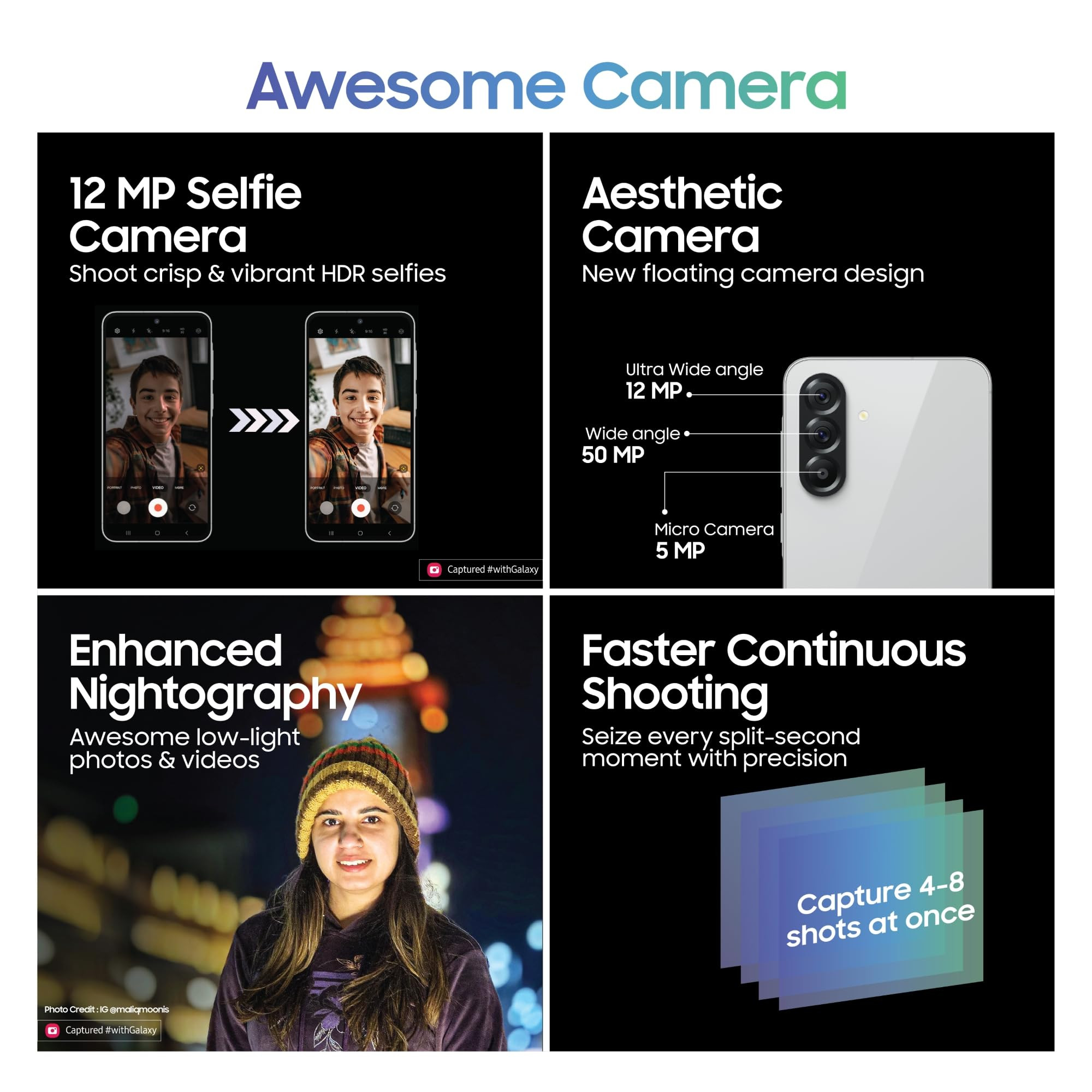 Samsung Galaxy A56 5G Awesome Light Gray 12GB 256GB  Metal Frame  Gemini Live  Awesome Intelligence AI Circle to Search Instant Slo-Mo Auto-Trim Object Eraser  Flagship Grade Camera